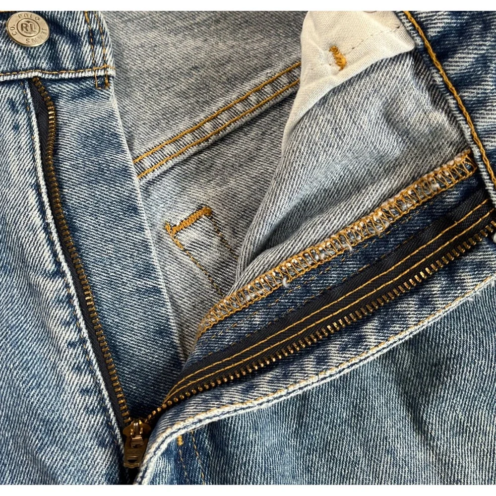 Vtg Polo Jeans Co Ralph Lauren Mens Straight Leg Denim‎ Blue Jeans RL Flag 36x32